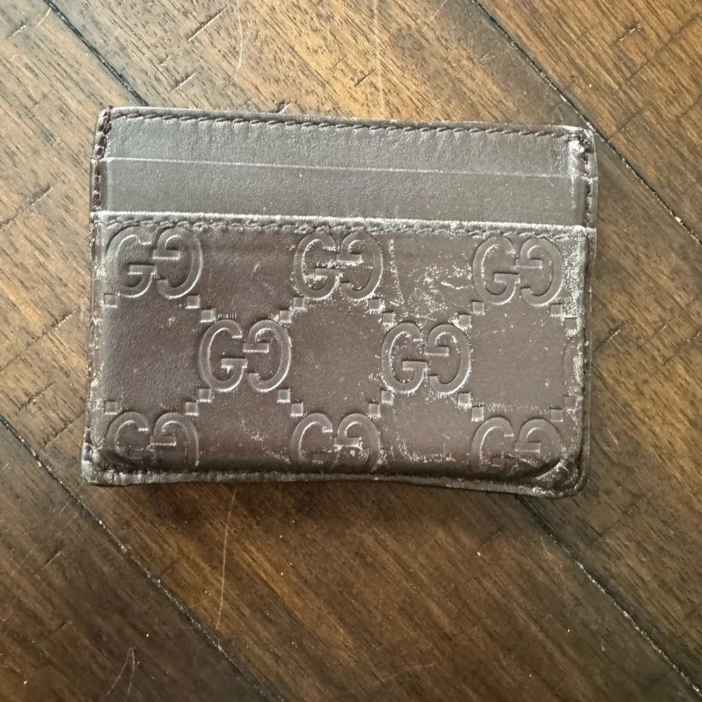 Gucci‎ GG Guccissima Leather Wallet Card Holder Naturally Weathered F